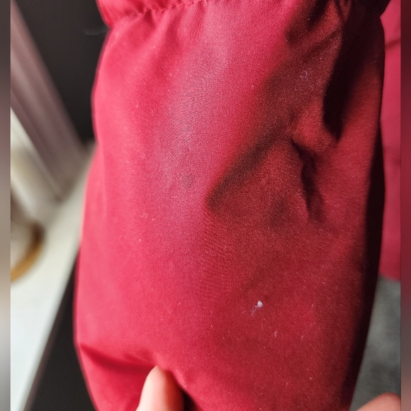 Sam Edelman Burgundy Puffer Jacket with Fur Hood - Picture 10 of 10